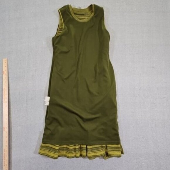 Rachel Roy Dress Size Med Olive & Forest Variegated Stretch Fit & Flare Bodycon - Picture 14 of 16